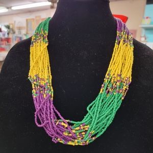 COPY - Mardi Gras Necklace and Earring Set